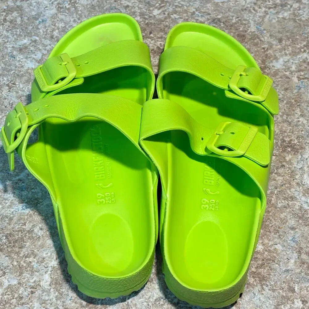 Birkenstock Arizona Essentials Green EVA Slip On Slide Sandals Size 39 - Picture 3 of 12
